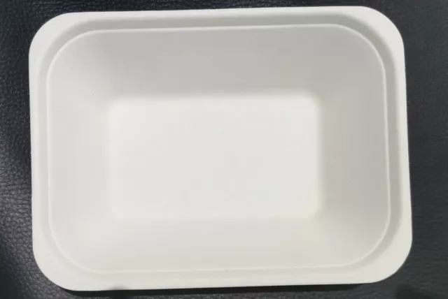 Disposable Bagasse Paper C2 Chip Tray 7x5" Microwave & Freezer safe Eco-Friendly