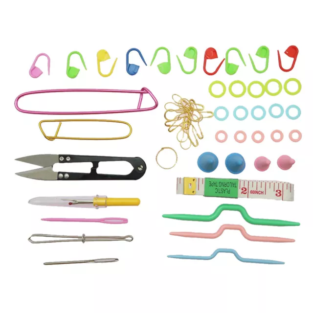 57 Pcs Knitting Crochet Sewing Accessories Tool Kit With Tape Measure Stitch