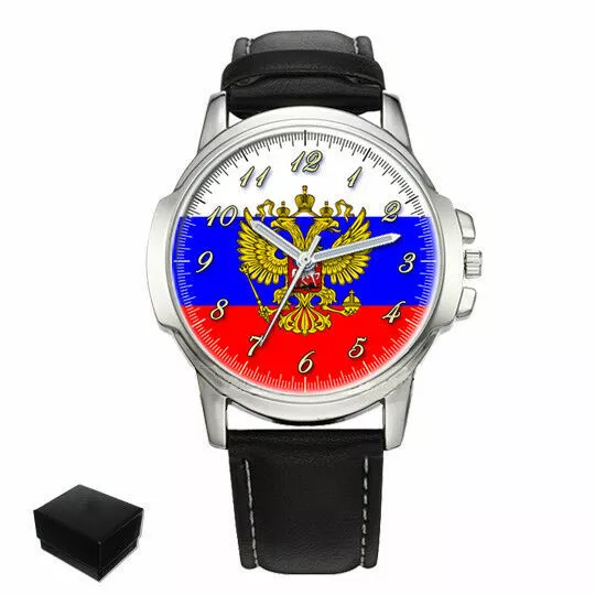 Russia Russian Flag Gents Mens Wrist Watch Birthday Best Gift Engraved