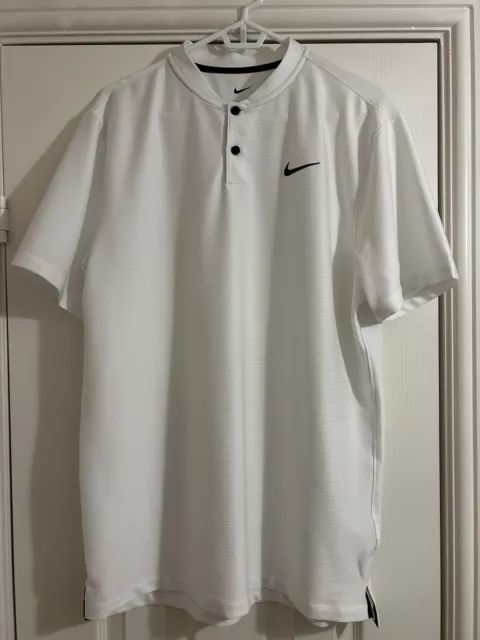 Nike Golf Dri-Fit Tour Texture Blade Polo White Medium