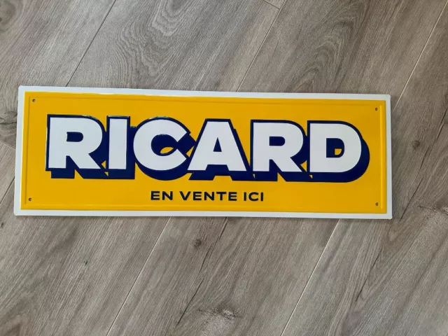 Grande Tôle plaque ricard 20,5cm par 60cm métal pas émaillé en vente ici neuf