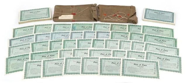 100 x Port of Para 10 Common Shares Certificates. 1912. Brazil.