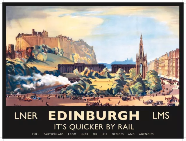 Edinburgh Castle Scotland LNER LMS Railway Large Metal Steel Sign