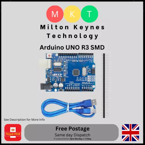 Arduino UNO R3 Rev3 SMD ATMEGA328P Development Compatible Board, USB - B