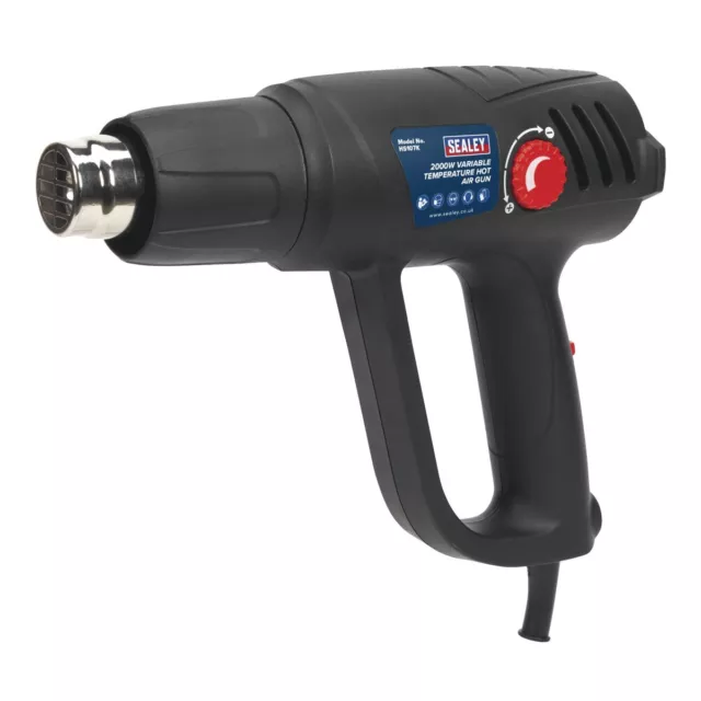 Sealey HS107K Variable Temperature Hot Air Gun Kit 2000W 50-450°C/90-600°C