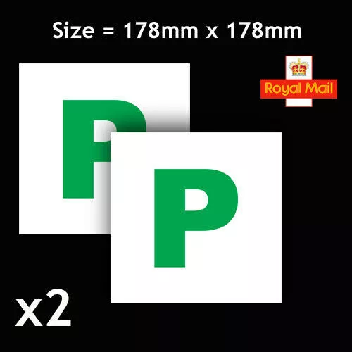 2X New Driver P Plate Stickers Safety Car Learner Just Passed Vinyl Signs