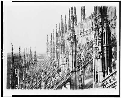 Milano,dettagli del duomo,spires,facade,exterior,cathedrals,Milan,Italy,1860