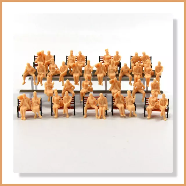 Unpainted Seated Figures (10pcs) - O Gauge (1:48) for your Model Railway