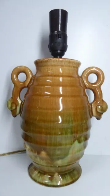 Vintage Australian Pottery Art Deco Drip Glaze Lamp Base Newtone , Trent Ware