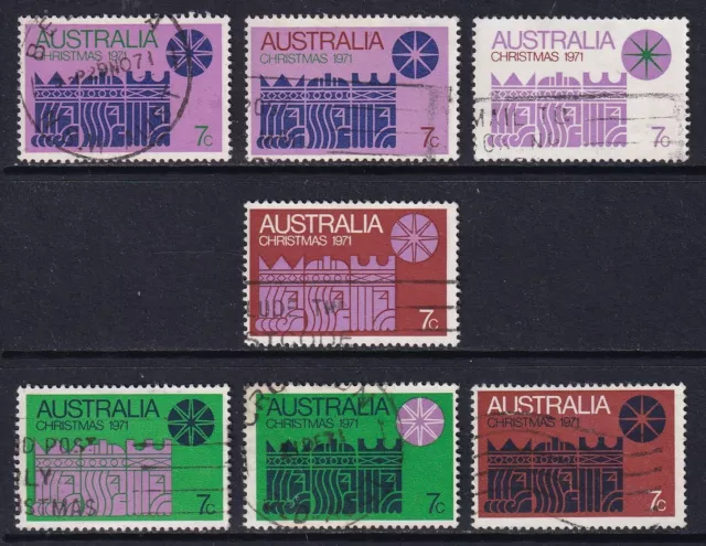 AUSTRALIA 1971 Christmas set of 7 SG 498-504 Used