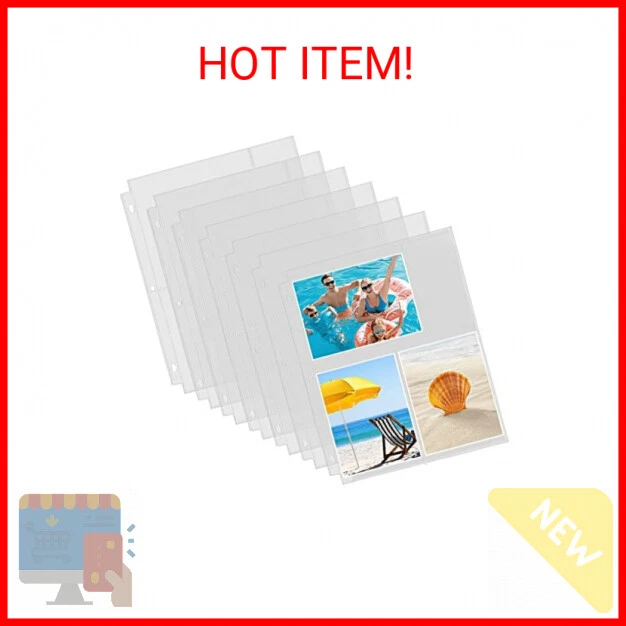 Fabmaker 30 Pack Photo Sleeves for 3 Ring Binder - (4x6, for 180 Photos), Archiv