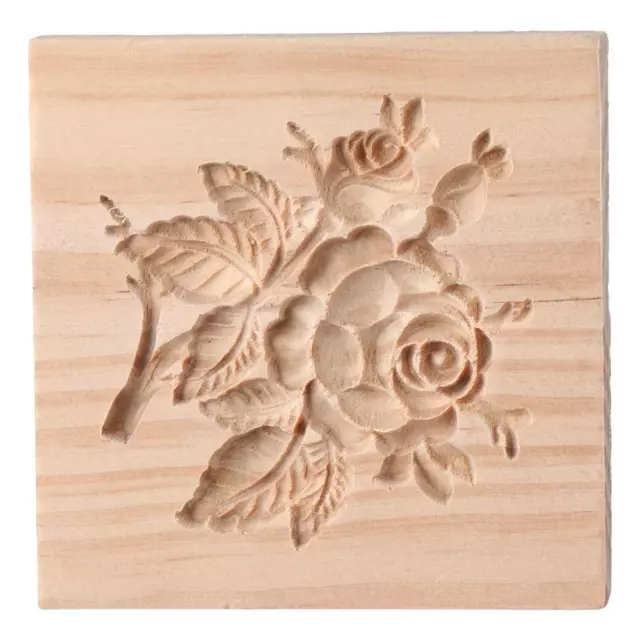 3.54*3.54*0.98 Inch Rose Cookie Mold Portable Household Wooden Moulds  Kitchen
