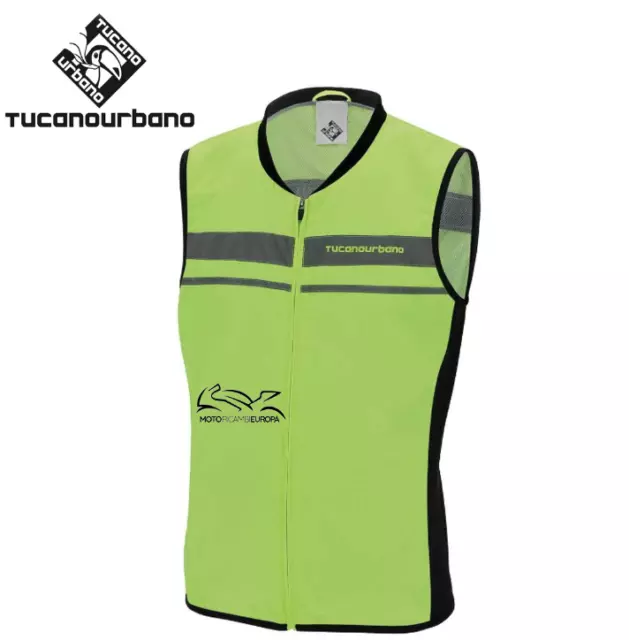 Gilet ad alta visibilita supercompatto Tucano Urbano 786 giallo fluo