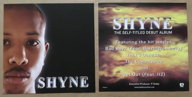 SHYNE Rare 2000 DOUBLE SIDED PROMO POSTER FLAT for Self titled MINT 12x12