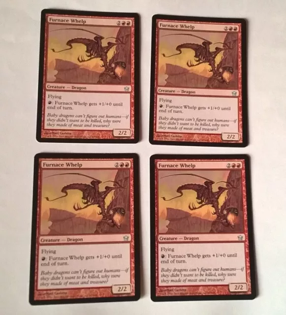 Lot de 4 cartes Magic, Furnace Whelp - Fifth Dawn