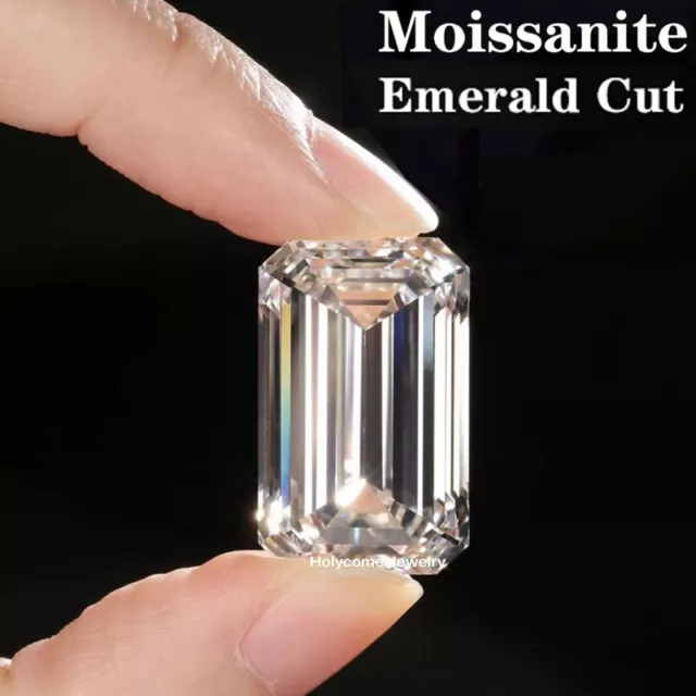 Super White Moissanite Stone Emerald Cut D Color VVS1 Loose Gem With Certificate