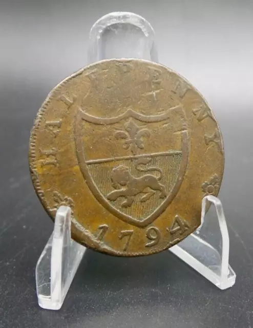 1794 Half Penny John Of Gaunt Duke of Lancaster Conder Token  - B6081