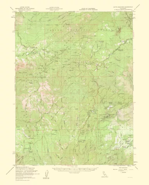 Topo Map - Butte Meadows California Quad - USGS 1963 - 23.00 x 28.60