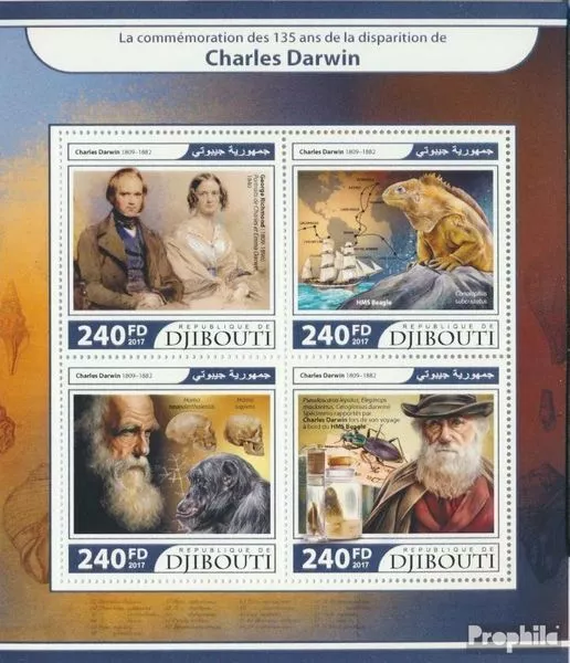 Djibouti 1558-1561 Sheetlet MNH 2017 Charles Darwin