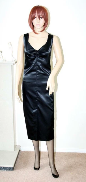 SEXY BLACK LIQUID SATIN LONG TIGHT WIGGLE PENCIL HOBBLE DRESS size 16 21.00 - PicClick UK SEXY BLACK LIQUID SATIN LONG TIGHT WIGGLE PENCIL HOBBLE DRESS size 16 21.00 - PicClick UK