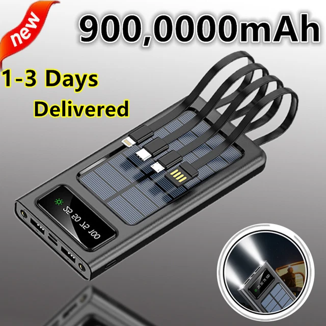 Portable 9000000mAh Solar Power Bank Fast Charger Battery Pack for Mobile Phone