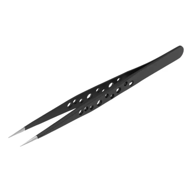 Anti-Static Tweezers 9 Holes Straight Pointed Stainless Steel Precision Tweezer