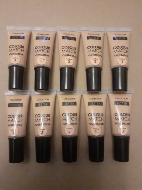 collection colour match foundation colour no3 cool beige 10pack testers