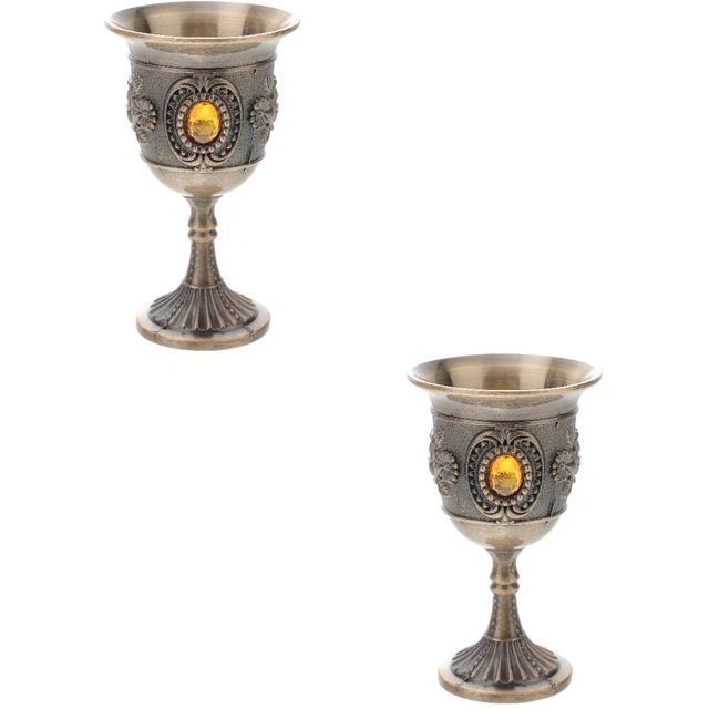 2x Golden Wine Goblet Wine Goblet Cup Royal Wine Goblet Luxury Wine Glasses