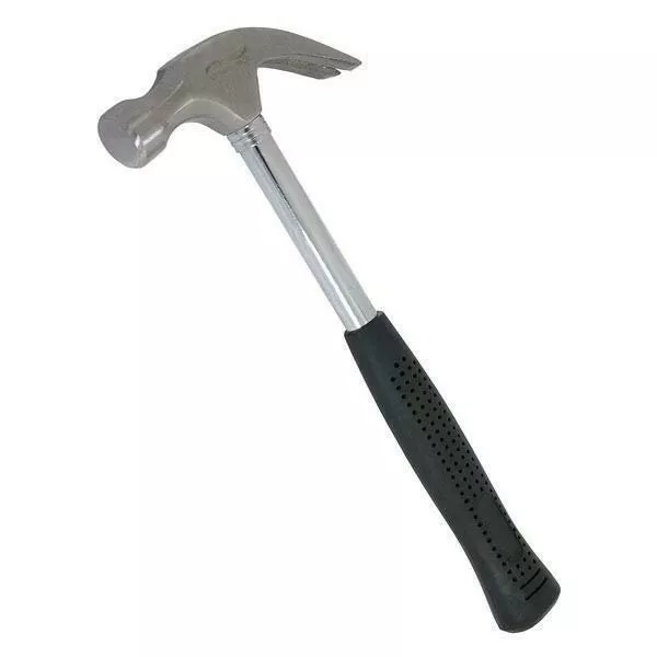 16oz CLAW HAMMER FORGED STEEL SHAFT RUBBER GRIP NAIL REMOVER DIY CARPENTER