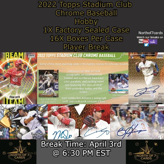 Vladimir Guerrero Jr 2022 Topps Stadium Club Chrome Baseball 1 Case - BREAK #1