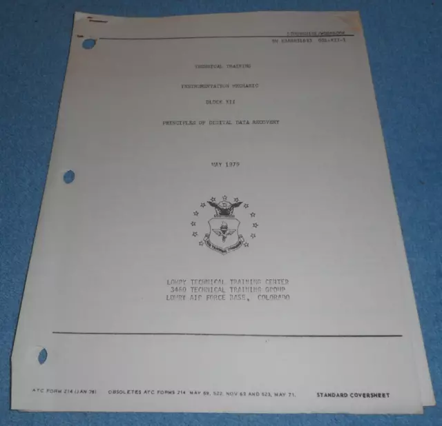 1979 US Air Force Technical Training Study Guide Digital Data Recovery Principle