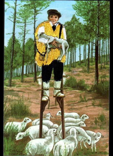 cpa Photo F. Bernède à ARJUZANX LANDES ÉCHASSIER et BERGER