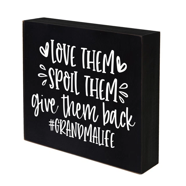 INSPIRATIONAL 6X6 SOLID Wood Modern Shadow Box Home Art Decor - Love Them Spoil $24.88 - PicClick