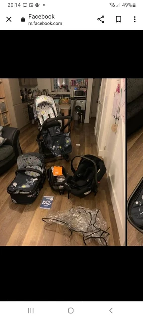 3 in 1 cosatto pram/chassis/car seat with isofix Travel System/bundle