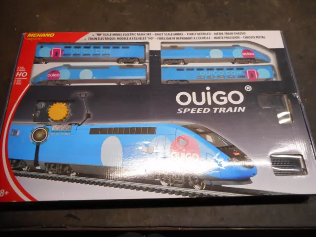 HO Coffret TGV OUIGO MEHANO T714  Set de départ 4 éléments TGV OUIGO avec rails,