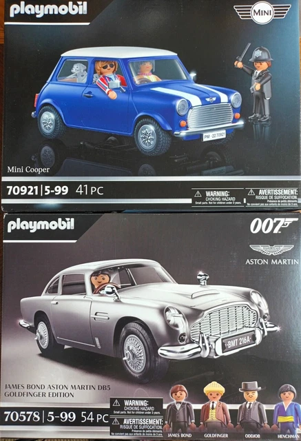 PLAYMOBIL – Lot Collector British – Mini Cooper + Aston Martin – 70921 & 70578 – Neuf