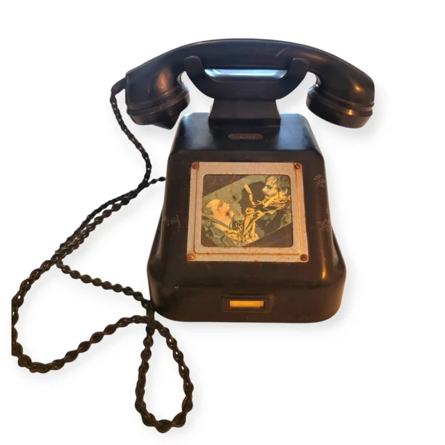ANTIQUE TELEPHONE RFT crank telephone, metal/Bakelite, black, collector ...