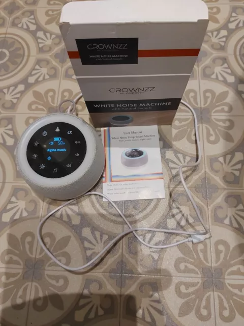 Crownzz London White Noise Machine With Natural Sounds Tinnitus Relief And Timer