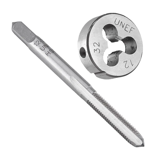 1*12-32 UNEF 66mm Tap And 12-32 UNEF Die  20mm H: 7mm Outer Diameter Right Hand