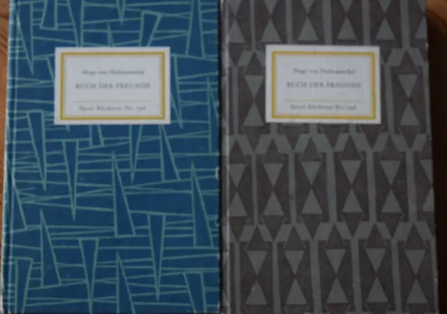 Insel-Bücherei 796 Zwei Varianten Buch der Freunde, 16-12, 1961