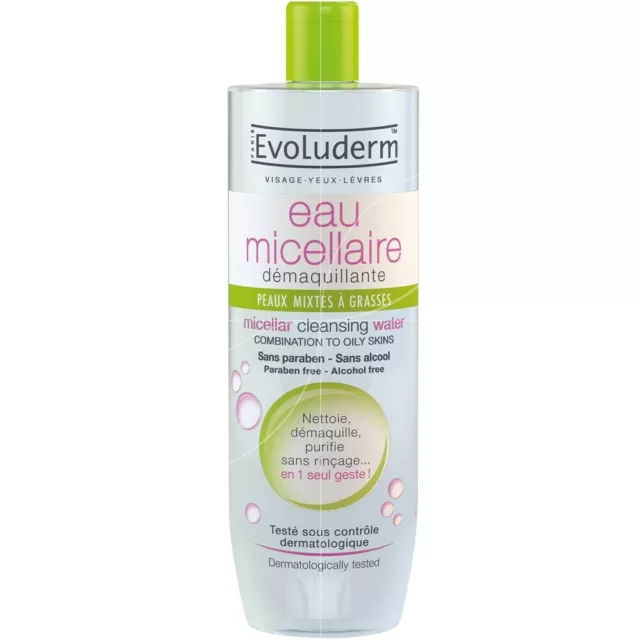 Evoluderm - Eau Micellaire Démaquillante - Peaux Mixtes à Grass