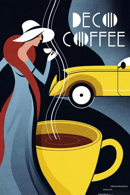 Poster Manifesto Locandina Pubblicitaria  d'Epoca Stampa Vintage Bevanda Caffè
