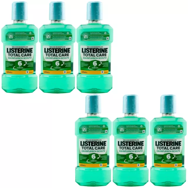 Listerine Enjuague Bucal Zahnfleisch-Schutz 6 X 600ml Total Cuidado 6in1 Efecto