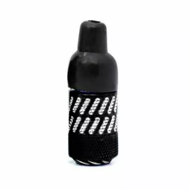 Black | Carved Metal e-Snuff Spice Storage w/ Rubber Pacifier Bullet
