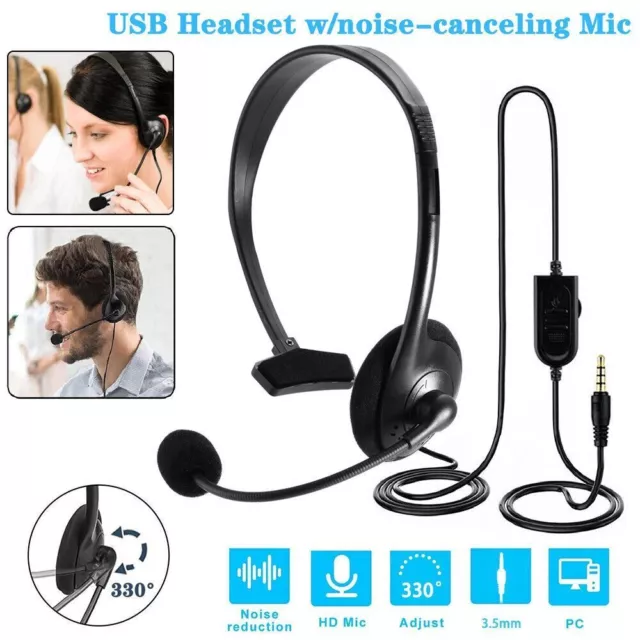 Mic for Call PC Headworn Unilateral Earphones Head-mounted Single-ear Headset