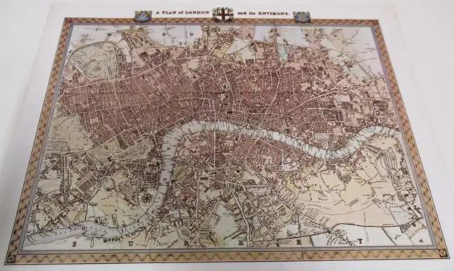 London - by R. Creighton - 1831 Replica - Antique Maps of Britain Series - 1970s