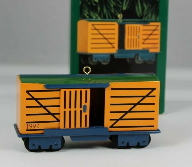 Hallmark Keepsake Tree Ornament Train Collection Sky Line Stock Car Vintage 1992