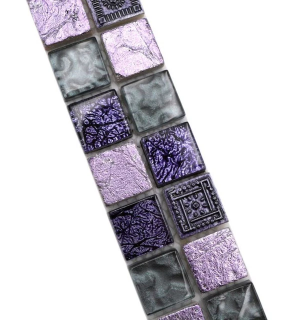 Bordo mosaico bordo mosaico vetro mix resina viola struttura WB83BOR-CB74