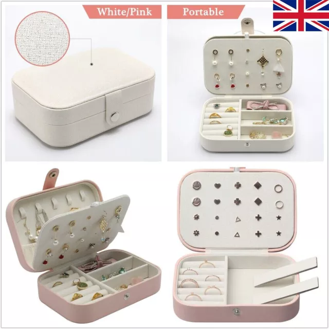 Jewellery Box Travel Boxes Jewelry Organizer Ornaments Storage Case Portable UK