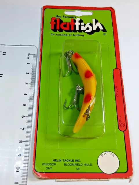 HELIN'S FLATFISH fishing Lure  X5 vintage new in pack. Trout, Bass lure.